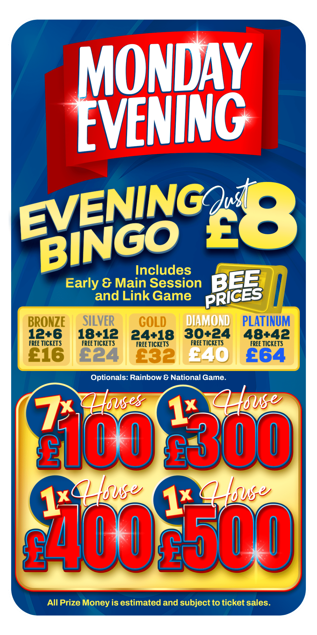 Monday evening bingo in Bedford